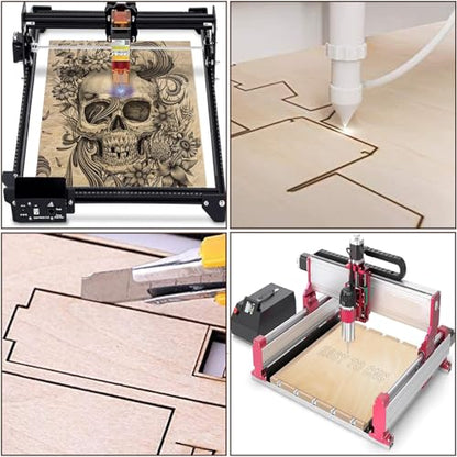 Unfinished Wood Pieces,50Pcs Basswood Sheets 1/16,Thin Plywood Wood Sheets for Crafts,Perfect for DIY Projects, Painting, Drawing, Laser,Engraving,Burning and CNC Cutting(150x100x1.5mm)