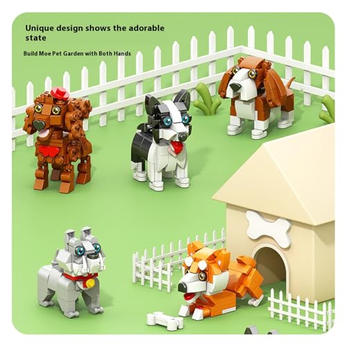 Micro Mini Blocks Dog，Cute Animal Building Blocks，Pet Micro Mini Building Blocks，3D Puzzle Collection Animal Model Toys Building Bricks for Kids (Husky Bulldog Poodle) - color: Husky Bulldog Poodle