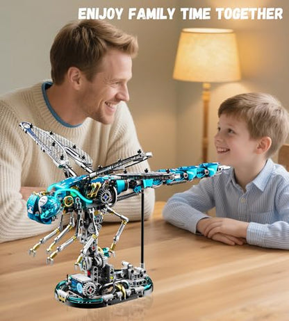 Mechanical Dragonfly Building Blocks for Adults - color: Blue