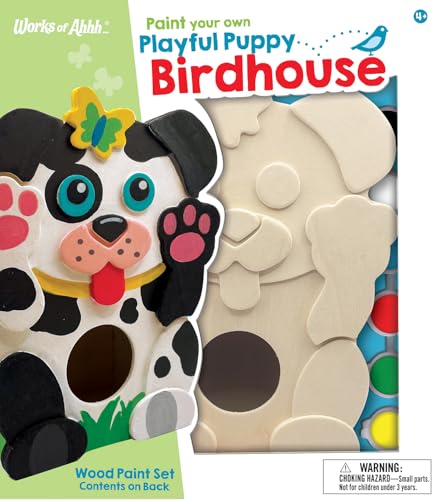 Works of Ahhh... Craft Set - Playful Puppy Birdhouse Classic Wood Paint Kit - style: Playful Puppy Birdhouse
