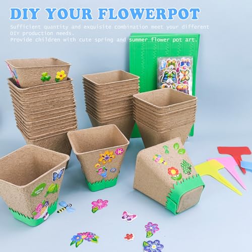 Garden Paper Pot Craft Kit, 40 sets Seed Starter, Spring Summer Kids DIY