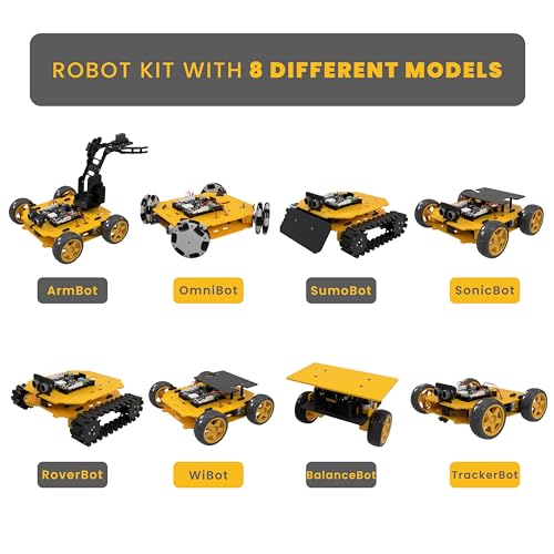 REX Evolution 8in1 Robotics Kit: Coding Robot Kit, Robotics Kit for Adults, Electronic DIY Smart Car Kit, 8 Model Robotics Set, Robot Kit