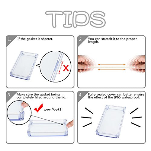 LeMotech ABS Plastic Junction Box Dustproof Waterproof IP65 Electrical Enclosure Box Universal Project Enclosure Grey with PC Transparent Clear Cover 4.7 x4.7 x3.5 inch(120 x 120 x 90 mm) - size: 4.7"x4.7"x3.5"