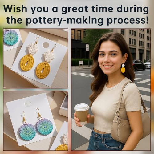 9pcs Mother‘s Day Polymer Clay Earring Cutters - Polymer Clay Molds & Polymer Clays Earring Cutters for Jewelry Making - Flower Polymer Clays, for Dates, Parties, Mother’s Day - color: Daily Wear