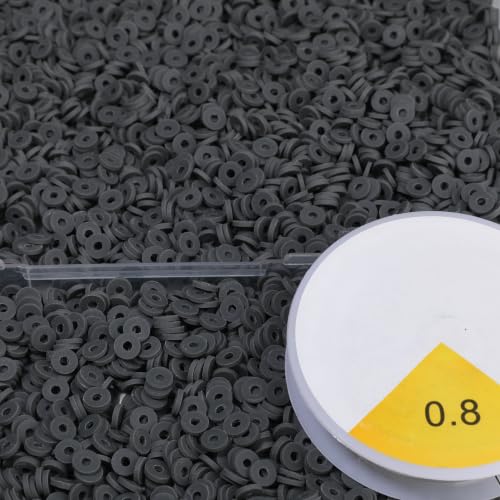 4000pcs Clay Beads - Gray, 6mm Heishi Bead Polymer Flat Round Disc Bulk Beads for Jewelry Making,DIY Friendship Bracelet and Necklace Craft - color: Gray