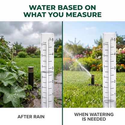 14cm Total Length Clear Rain Gauge Rain Gauge Measures Sprinkler for Yard Garden Outdoor Home Rain Gauges Accessories Drip Irrigation Kit with Timer for Raised Bed Gardening Rain Gauges Outdoor Décor