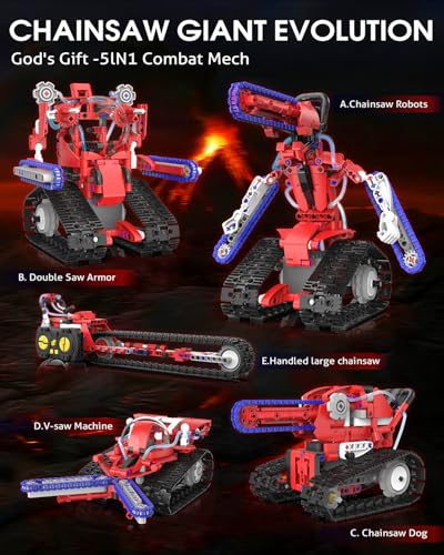 STEM Robot kit for Kids Ages 8-12, 5 In1 Science Building Blocks Kit - color: K96169
