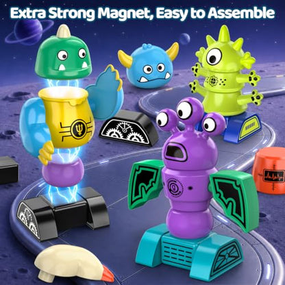 Magnetic Robot Building Toy, STEM Magnet Monster Toys Set for Kids Age 3-5 - color: Monster