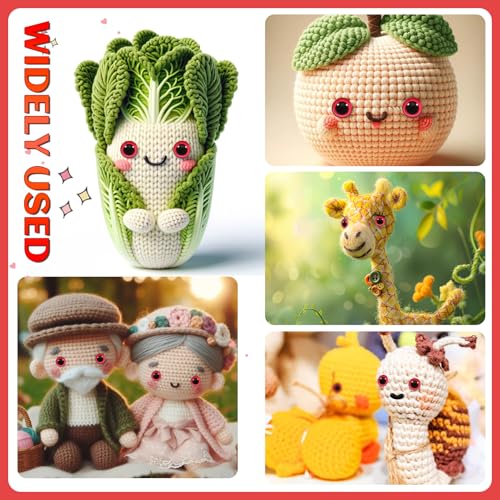 TOAOB 60pcs 12mm Red Safety Eyes for Crocheting Craft Stuffed Animals Eye - color: Red