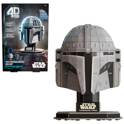 4D Build, Star Wars Mandalorian Helmet 3D Model Kit, Star Wars Collectibles & Desk Decor, Adult Puzzle, Building Toys, 3D Puzzles for Adults & Teens, 88 Pieces, Gift Ideas for Ages 12 & Up - style: Mandalorian Helmet 88 pcs
