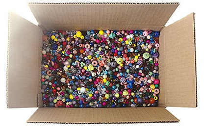 The Beadery Bonanza 5LB of Mixed Craft Beads, Sizes, Plastic, Round, Multicolor