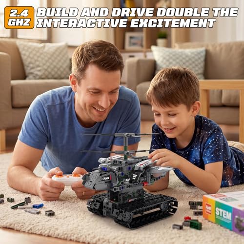 Robot Building Kit with Remote Control STEM Gift for Boys Age 6-14 | Birthday Gift for Boys Girls Ages 6-14 | 389PCS 5-in-1 Robot | APP + Remote | Engineering kit | Rechargeable |Educational - color: K96152