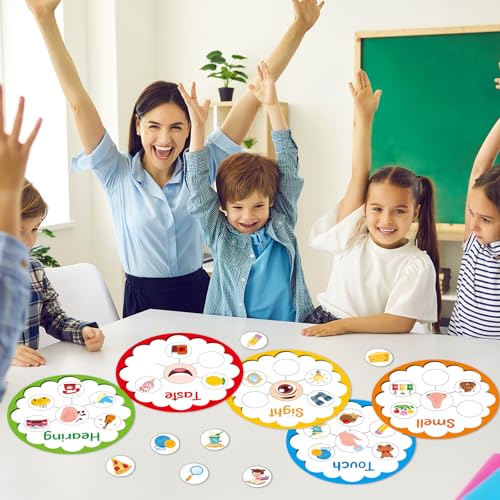 5 Senses Learning Activity for Kids Educational Teacher Supplies Five Senses Sorting Cards Learning Game Develop Fine Motor Skills for Toddlers Preschoolers and Kindergarteners Homeschool Must Haves