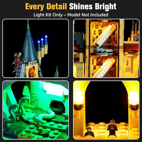 BrickSoul Light Up Kit Compatible with Lego Castle 71043 Building Set, Upgrade RC Adjustable Lighting Mode with Original Sound Accessories for Harry Potter Hogwarts Castle, Not Included 71043 Model - size: 71043 Premium Remote Light & Sound Kit