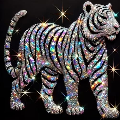 BYGFHLYW Tiger 5D Diamond Painting Kit for Adults, Animal Diamond Art Kits - color: KM1225-1