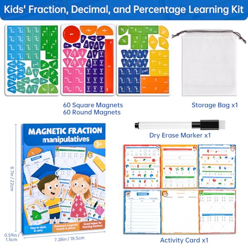 Montessori Magnetic Book Fraction Puzzle for Kids