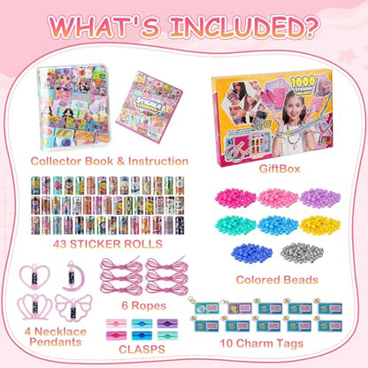 LUKAVIR Bracelet Making Kit, 1000PCS Jewelry Making Set for Girls - color: 1000 PCS