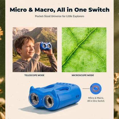 2-in-1 Kids Microscope & Telescope, STEM Science Explorer Toy Gift Age 5-10