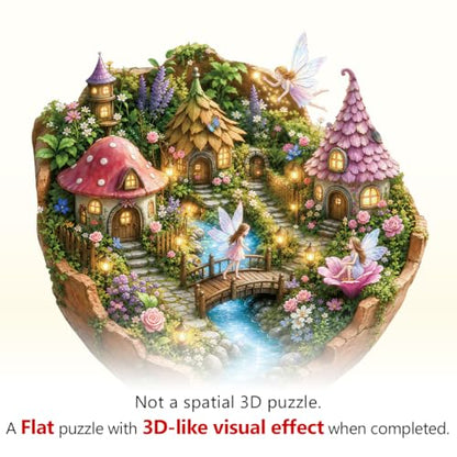 Wooden Puzzles for Adults, 8.5 * 8.3 in 90 pcs Fairy Brook Glen Puzzles - color: Fairybrook Glen, size: Small
