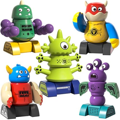 Magnetic Robot Toy for Kids 3-5, 35 PCS STEM Educational Playset with Storage Box, DIY Stacking Monster Robots, Kids Creative Alien Toys Gift for Boys Girls (Christmas Birthday)