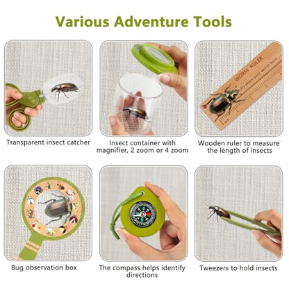 Wooden Bug Catcher Kit for Kids 3+, Bug Catching & Outdoor Explorer kit