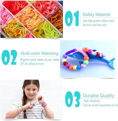10 Colors 3000+ Rubber Band Bracelet Kit, DIY Loom Bracelet Making for Kids - color: 10 Colors B Series