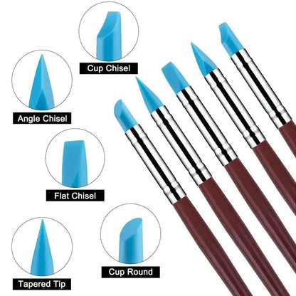 43PCS Polymer Clay Tools Kit, Clay Sculpting Art Tool Set with Wooden Carving Tools, Ball Stylus, Silicone Scrapers, Art Brushes & Detail Needles for Pottery, Modeling, DIY Crafts for Beginners-Black - color: 43Pcs-Black