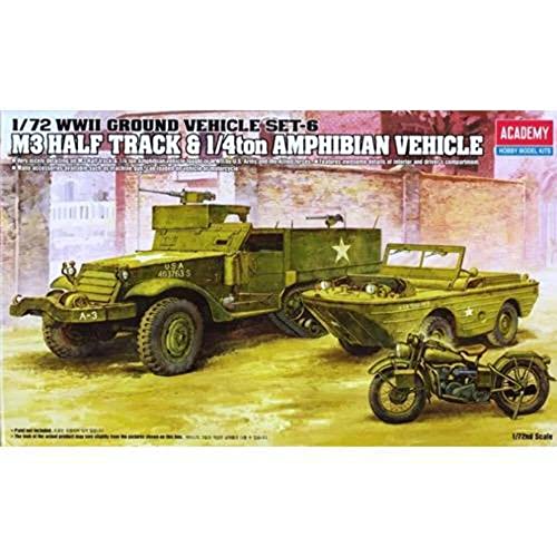 ACADEMY 1/72 M3 Half Track/Amphibian Model Kit, Ages 10+
