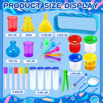 Bbiamsleep 23 Pcs Beakers Test Tubes Set, Plastic Droppers Beaker Test Tube