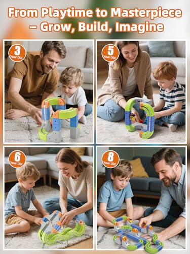 58PCS Electric Magnetic Train Track Sets – DIY Race Car Track Building Kits with Train and Traffic Signs, STEM Toy for Toddlers and Kids, Boys and Girls Ages 3-8, Birthday Party Gifts (Small) - color: Small