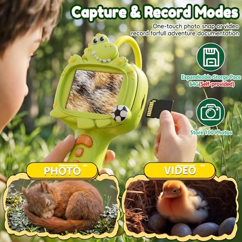 Kids Borescope Camera Toy with Light -STEM Science Educational Toy for 3 4 5 6 7 8 Years Old Boys & Girls Birthday Gift-Discovery & Exploration Toddler Young Child-650mAh Battery Included - color: Dinosaurs