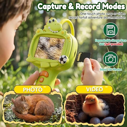 Kids Borescope Camera Toy with Light -STEM Science Educational Toy for 3 4 5 6 7 8 Years Old Boys & Girls Birthday Gift-Discovery & Exploration Toddler Young Child-650mAh Battery Included - color: Dinosaurs