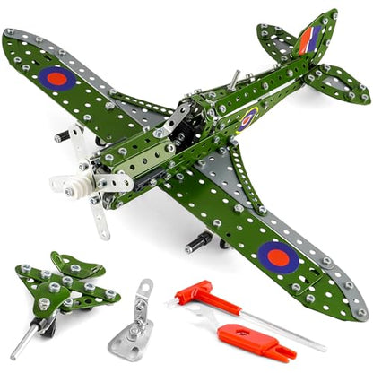 Model Airplane Kits for Boys 8-12,Erector Set for Boys Building Toys Age 10-12,374 PCS DIY Building Stem Projects Toys for Kids,Cool Aviation Gifts for Airplane Model Fans