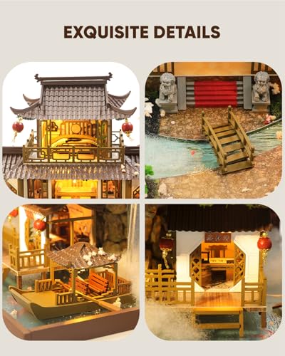 DIY Miniature House Kit Dollhouse Kit for Adults Chinese Wonderland - color: Wonderland