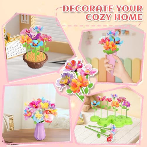 Kufanda DIY Fabric Flower Bouquets Toys Accessories Can Make 36 Flowers, DIY Arts & Crafts Toy Parts - color: Colorful