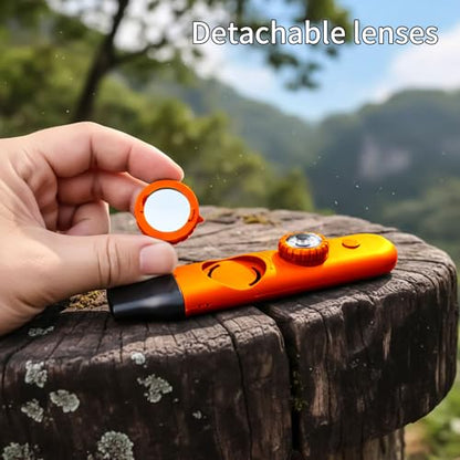 Multifunctional Survival Emergency Whistle for Kids with Compass Hiking Survival, Thermometer & Neck Lanyard | Emergency Safety Gear for Hiking, Camping, Kayaking, Boating, Climbing - color: orange red2pcs