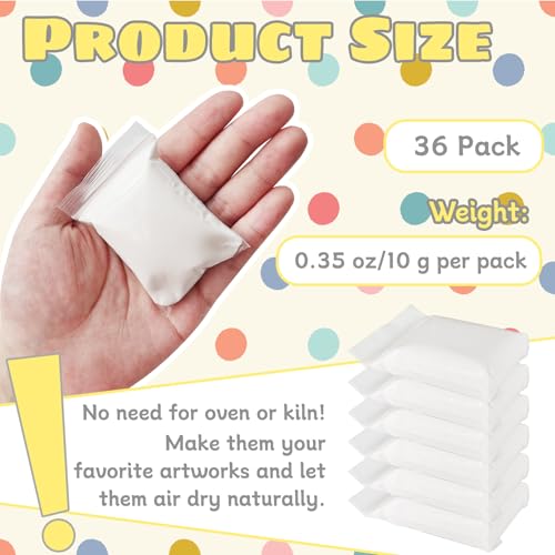 36 Pack White Air Dry Foam Clay,12.6oz Modeling Foam Clay,White Soft Modeling Clay for Arts & Crafts,Birthday Gift,Family & Classroom Rewards - color: White - 36 Pack
