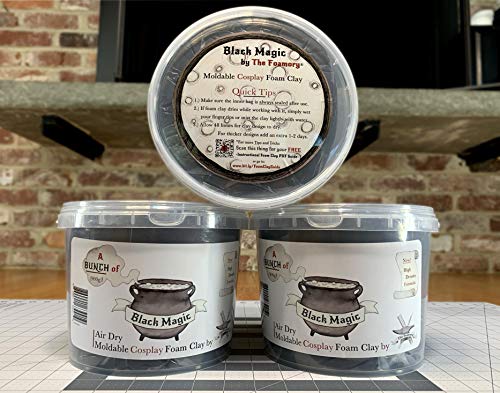 The Foamory Black Cosplay Foam Clay (900g) High Density Air Dry Craft Clay - color: Black, size: 900g