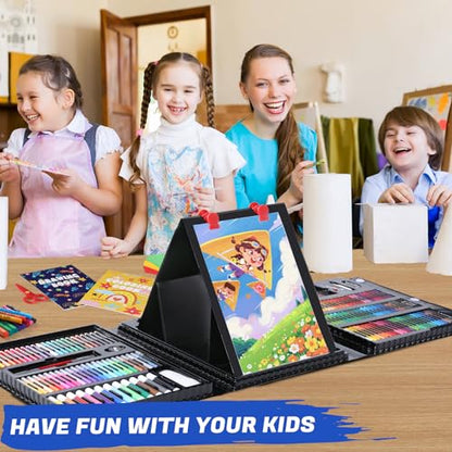 All in One Art Supplies Include Drawing Kit, Origami & Paper-Cutting Crafts - color: Black
