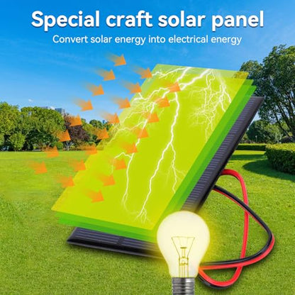 3pcs Mini Solar Panel DC 6V, Polysilicon Solar Cell Charger Module with 30cm Cable, 2.4x4.3inch