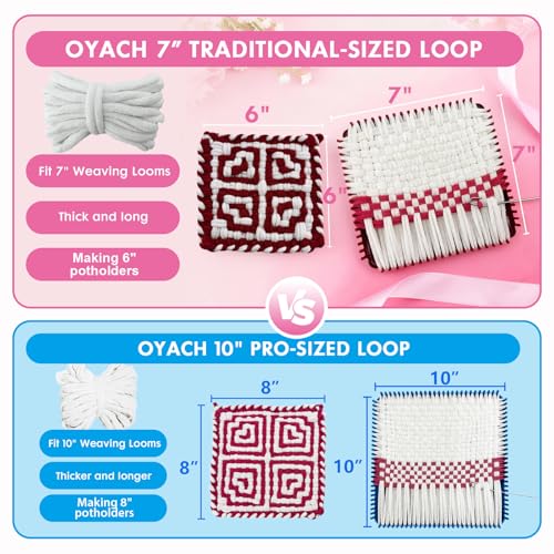 OYACH 7inch Cotton Weaving Potholder Loom Refill Loops,White 160pcs Dyeable - color: White 7" Cotton Loops