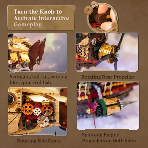 PANTASY Steampunk Airship Building Set for Adults - size: Steampunk Airship