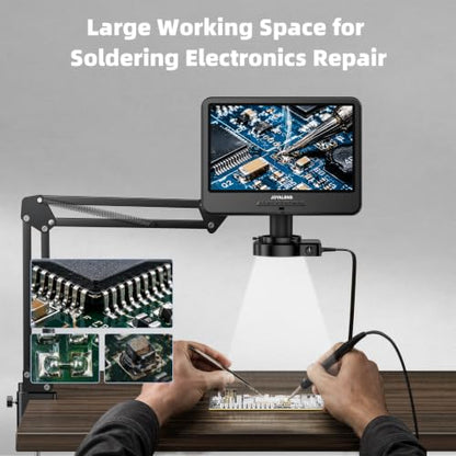 JL109A 10.1" Digital Microscope Full View Coin with Screen, Flex Arm Stand - size: JL109A-Flex Arm Stand