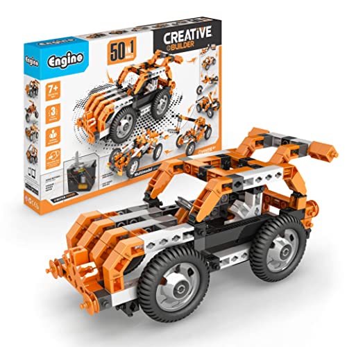 Engino: Creative Builder - 50-In-1 Multimodel Series, Toy Vehicles Brick Set, Motorized, Snap Assembly Construction, Young Engineer STEM Kit, Kids 7+ - style: 50-In-One