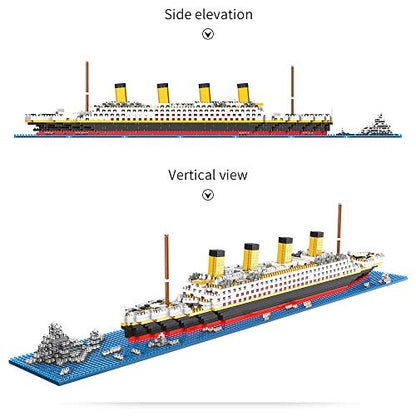 JXRLMB Titanic Ship Model Building Block Set for Adults Cruise Ship MIicro Blocks DIY Educational Toys for Kids Ages of 14+ 1872 Pieces - color: Titanic