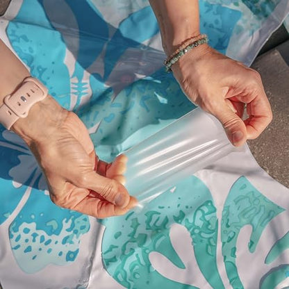 GEAR AID Tenacious Tape Flex Heavy Duty Patches for Fixing Holes and Rips in Outdoor Fabrics, Vinyl, Pool and Snow PVC Inflatables, Peel-and-Stick, Clear, Two 3" x 5" Patches - style: 2 Pack