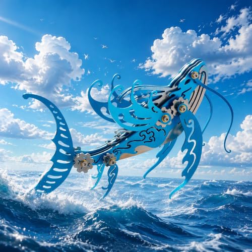 Whale 3D Metal Puzzle, Blue, 92 Pieces - color: Whale Blue
