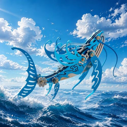 Whale 3D Metal Puzzle, Blue, 92 Pieces - color: Whale Blue