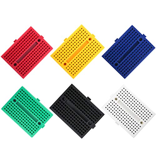 ELEGOO Mini Breadboard Kit 6-Pack, 170-Point Solderless Prototype Boards - size: 6 PCS 170 Point