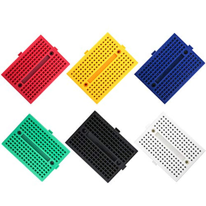 ELEGOO Mini Breadboard Kit 6-Pack, 170-Point Solderless Prototype Boards - size: 6 PCS 170 Point